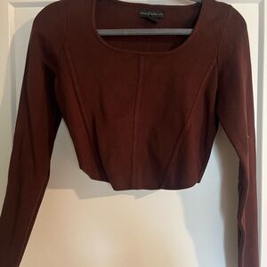 House of Harlow 1960 Rich Brown Crop Top